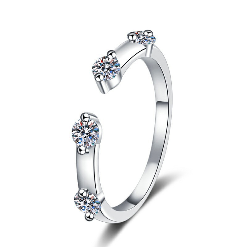 Marquise Cut Moissanite Engagement Ring Set - 3-Piece Bridal Wedding Bands for Women - Image 2
