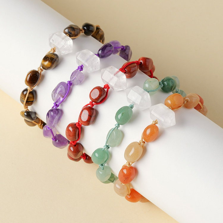 Healing amethyst and tiger eye gemstone jewelry for energy balance pulsera de amatista y ojo de tigre bijoux améthyste et oeil de tigre Heilstein Schmuck.