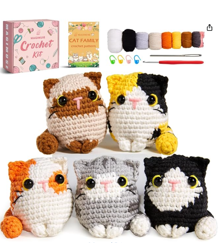 crochet kit cute 5 colors cat