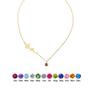 Personalized birthstone name necklace for women collar con nombre personalizado collier prénom personnalisé namenskette mit geburtsstein