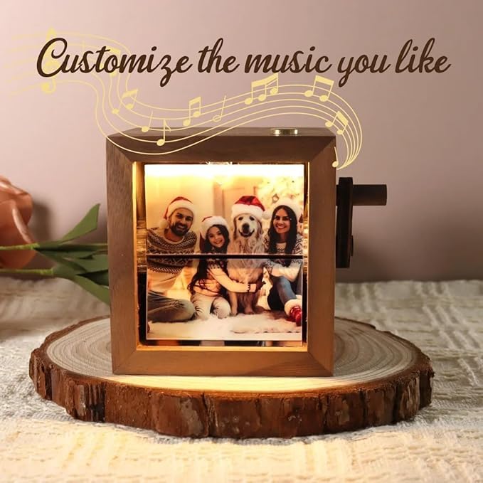 Caja de Fotos Personalizada con Manivela y Luz LED - Álbum de Fotos Animado, Regalo Creativo para Cumpleaños y Día de la Madre - Image 5