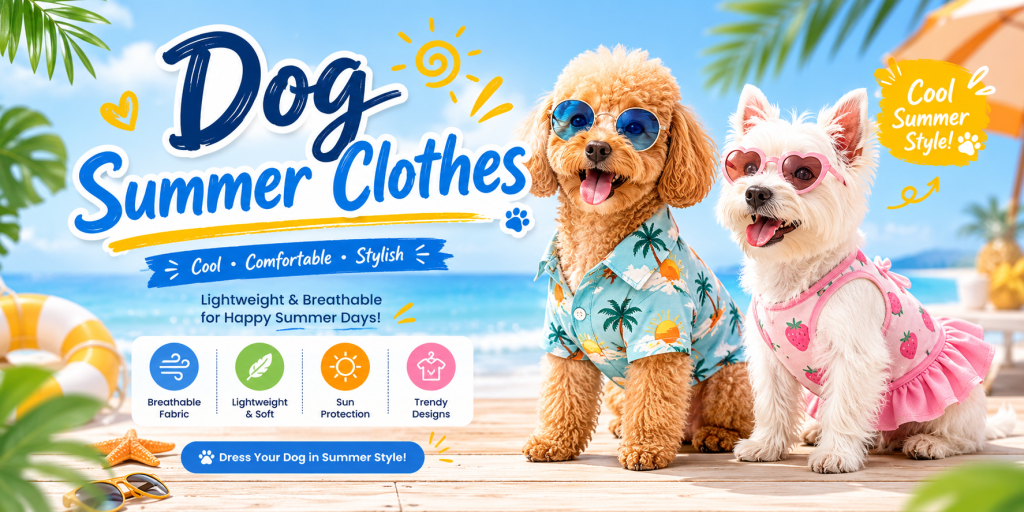 dog summer clothes product collections banner