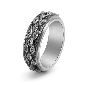 Evil eye spinner ring for anxiety relief, anillo giratorio de ojos, bague rotative œil, Böser Blick Spinner Ring, エビルアイ回転減圧指轮