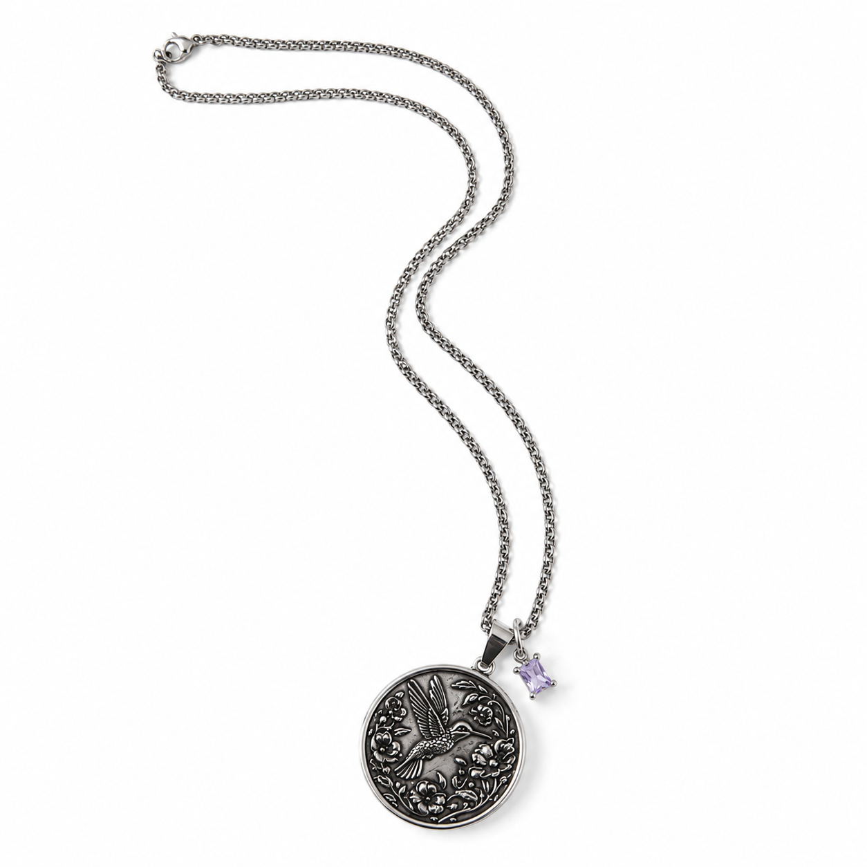 Personalized Hummingbird Pendant Necklace with Birthstone for Women Her Mom - Image 4