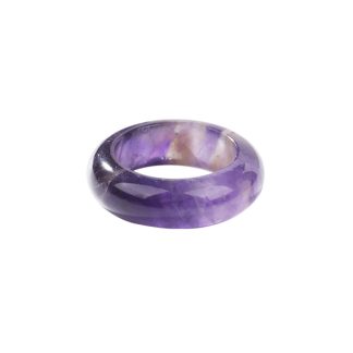 Hand-polished natural amethyst band ring for women - anillo de banda de amatista natural para mujer
