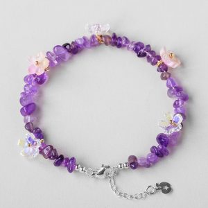 Amethyst gemstone bracelet for women pulsera de amatista natural bracelet en améthyste naturelle Amethyst Edelstein Armband