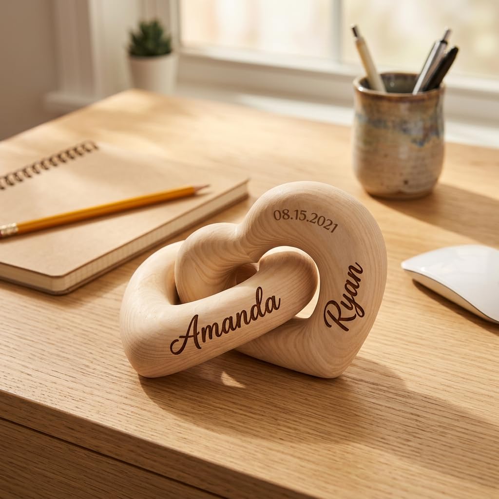 Escultura de Corazones de Madera Personalizados - Image 4