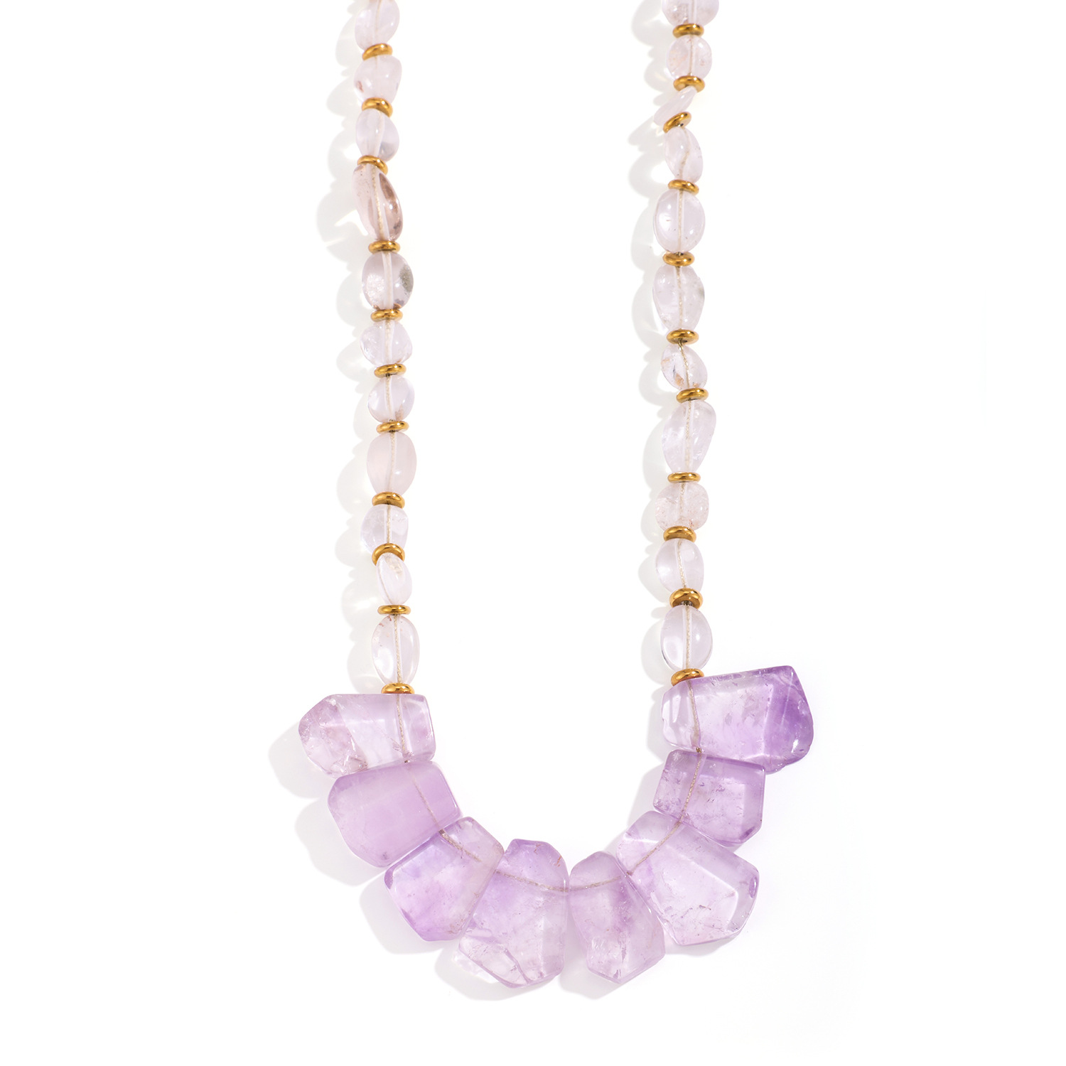 Handcrafted purple amethyst raw stone choker, gargantilla de piedra amatista, ras du cou en pierre d'améthyste, Amethyst Rohstein Collier