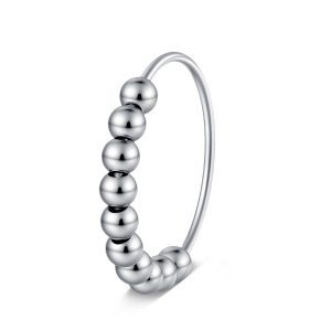 silver fidget ring with beads