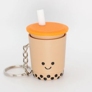 Bubble Tea Fidget Clicker Toy Keychain