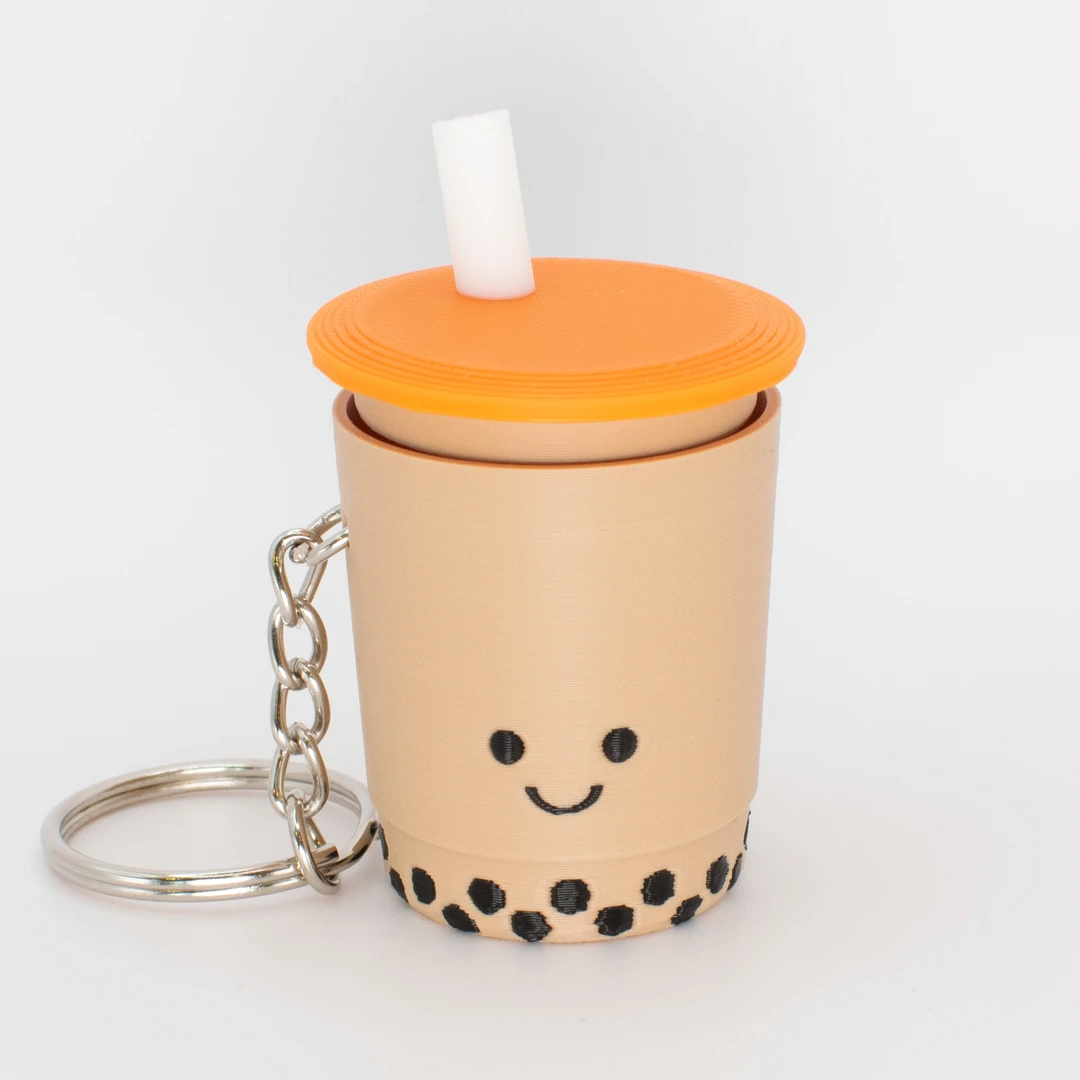 Bubble Tea Fidget Clicker Toy Keychain