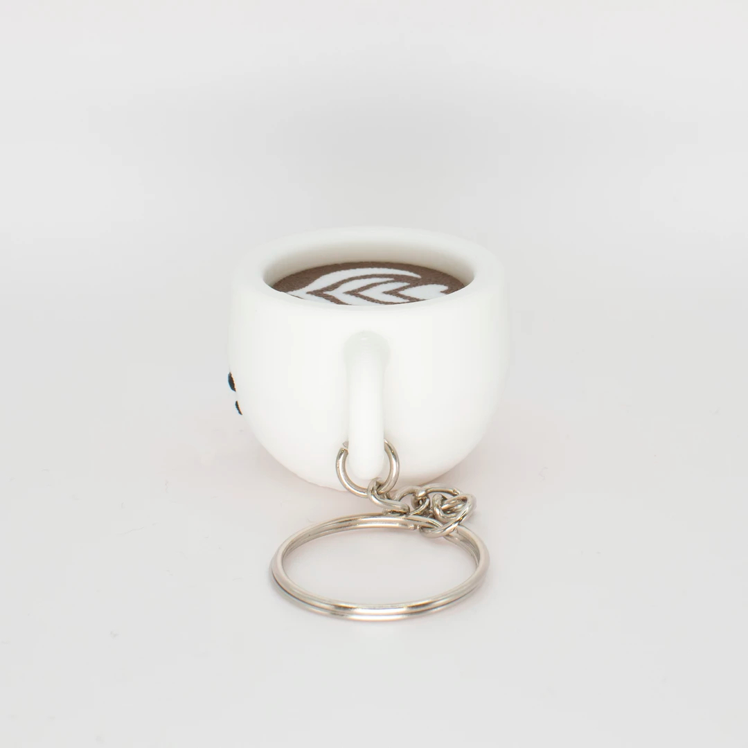 Latte Coffee Cup Fidget Clicker Toy Keychain, PLA Stress Relief Fidget Gift for Coffee Lovers - Image 2