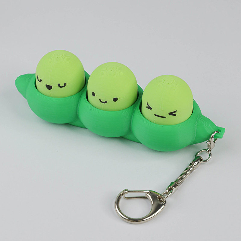 ute 3D‑printed PLA pea clicker fidget toy keychain